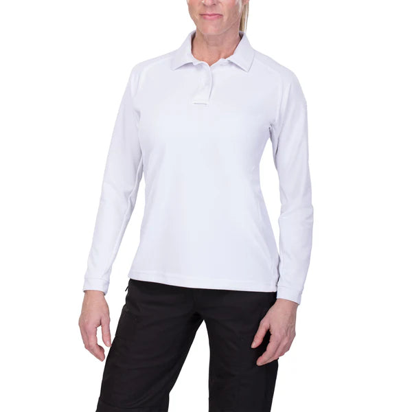 VTX4030P WOMENS COLDBLACK L/S POLO SHIRT WHITE