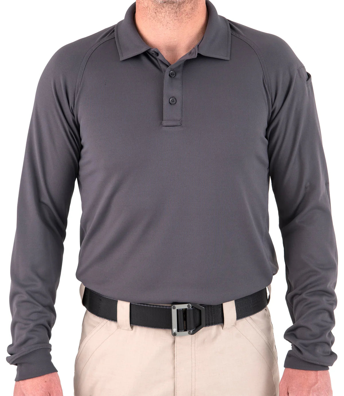 111503 MENS PERFORMANCE L/S POLO ASPHALT