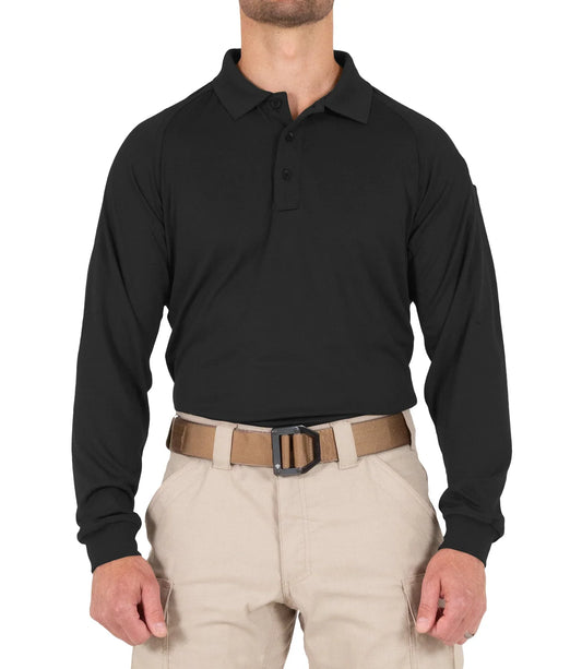 111503 MENS PERFORMANCE L/S POLO BLACK