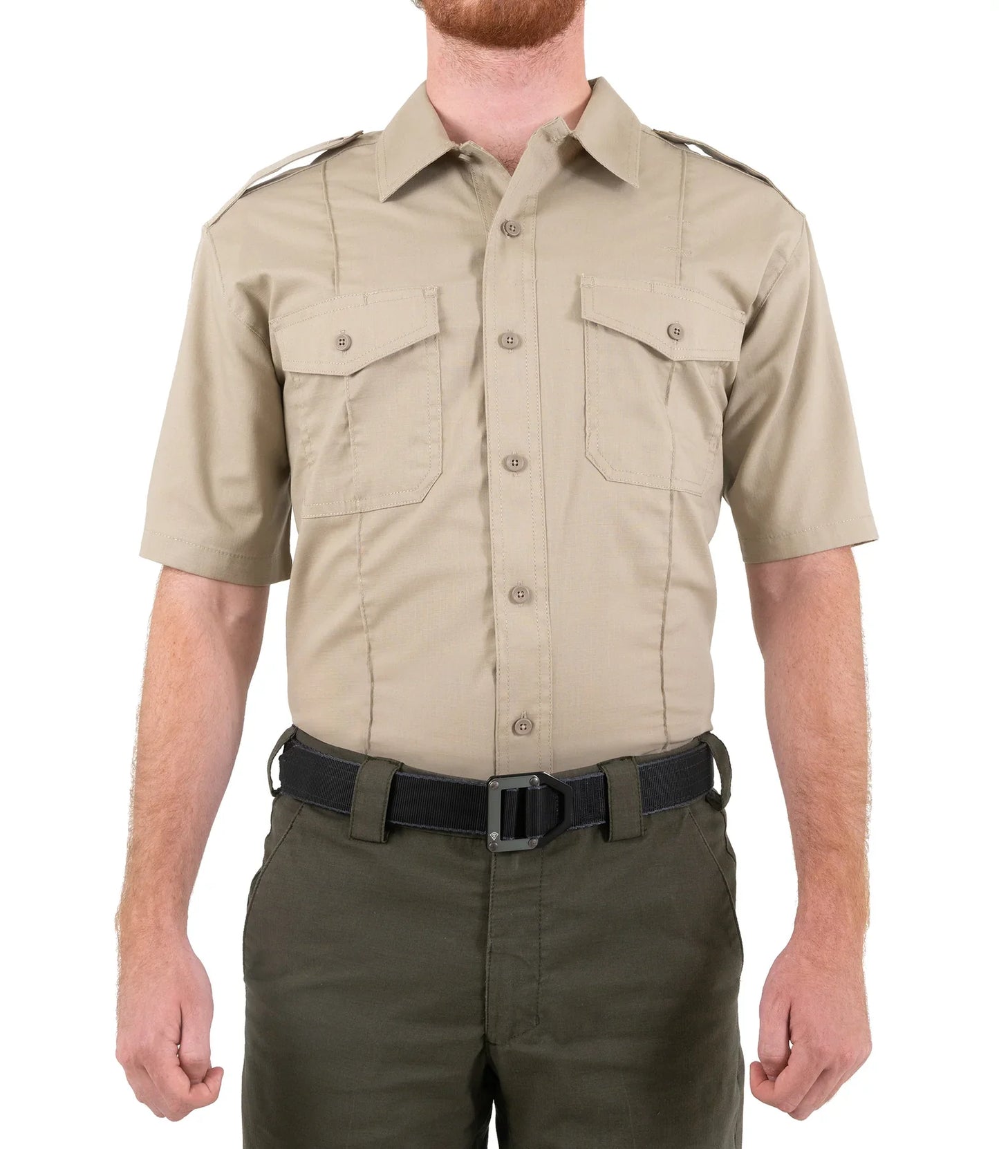 112001 MENS V2 PRO DUTY S/S SHIRT SILVER TAN