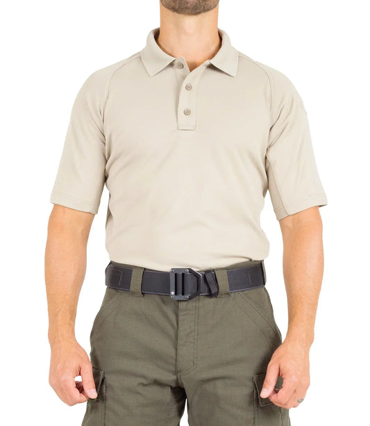 112509 MENS PERFORMANCE S/S POLO SILVER TAN