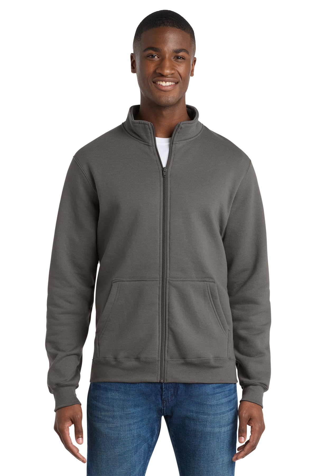 PC78FZ PORT & CO CORE FULL ZIP FLEECE SWEATSHIRT CHARCOAL