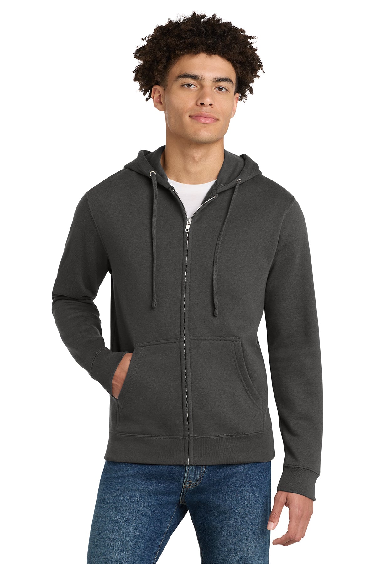 DT6102 DISTRICT V.I.T. FLEECE FULL ZIP CHARCOAL