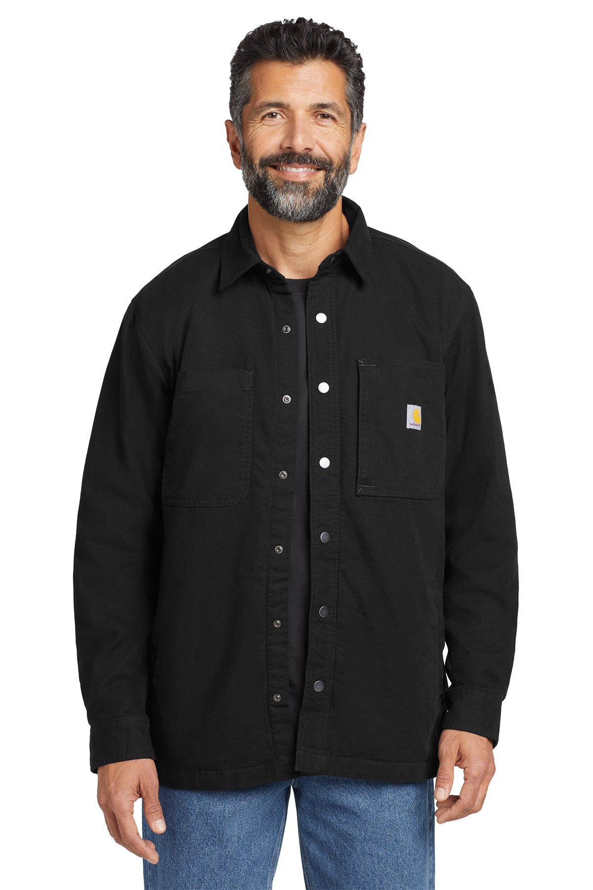 CT105532 CARHARTT RUGGED FLEX FLEECE-LINED SHIRT JAC BLACK
