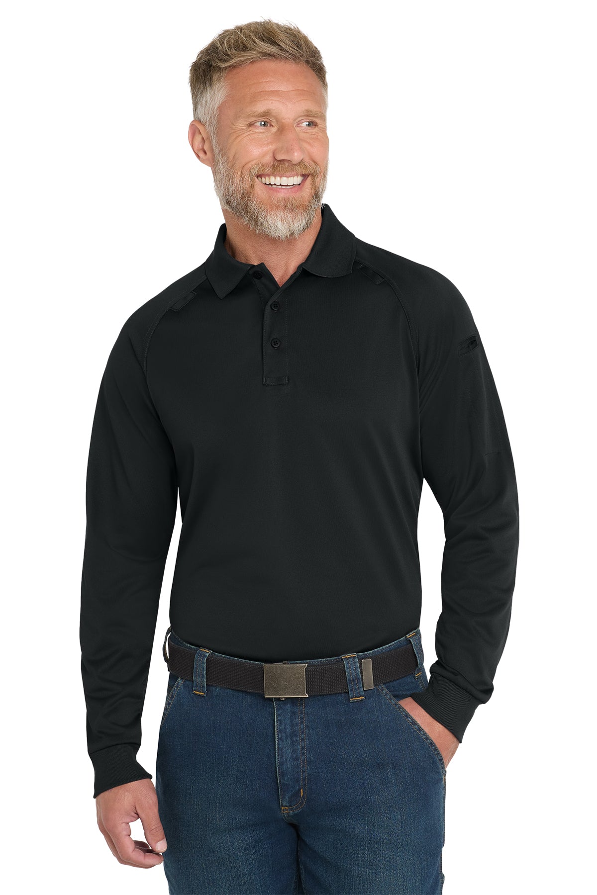 CS410LS L/S TACTICAL POLO BLACK