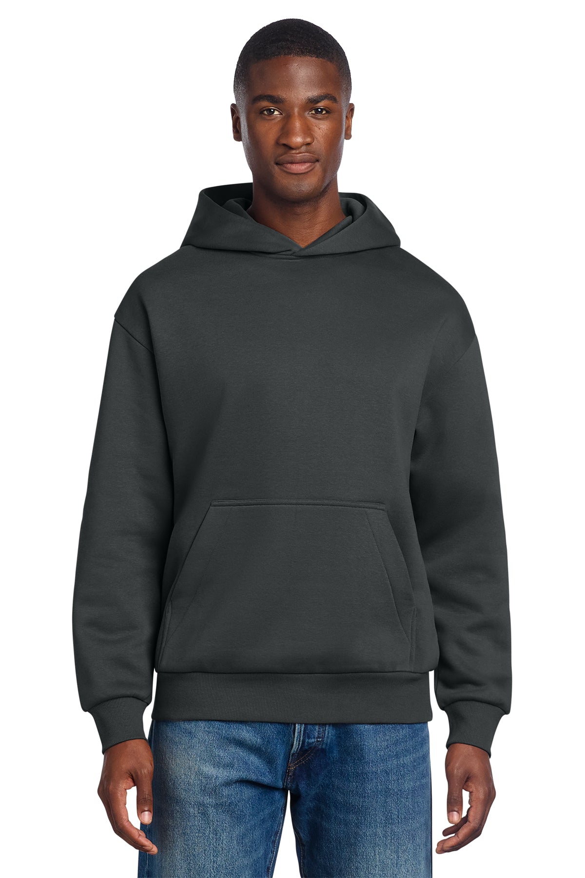 DT6150 DISTRICT V.I.T. HEAVYWEIGHT FLEECE HOODIE CHARCOAL