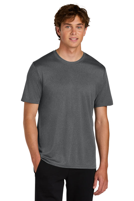 PC390 PORT & CO. HEATHER PERFORMANCE T-SHIRT METAL GREY