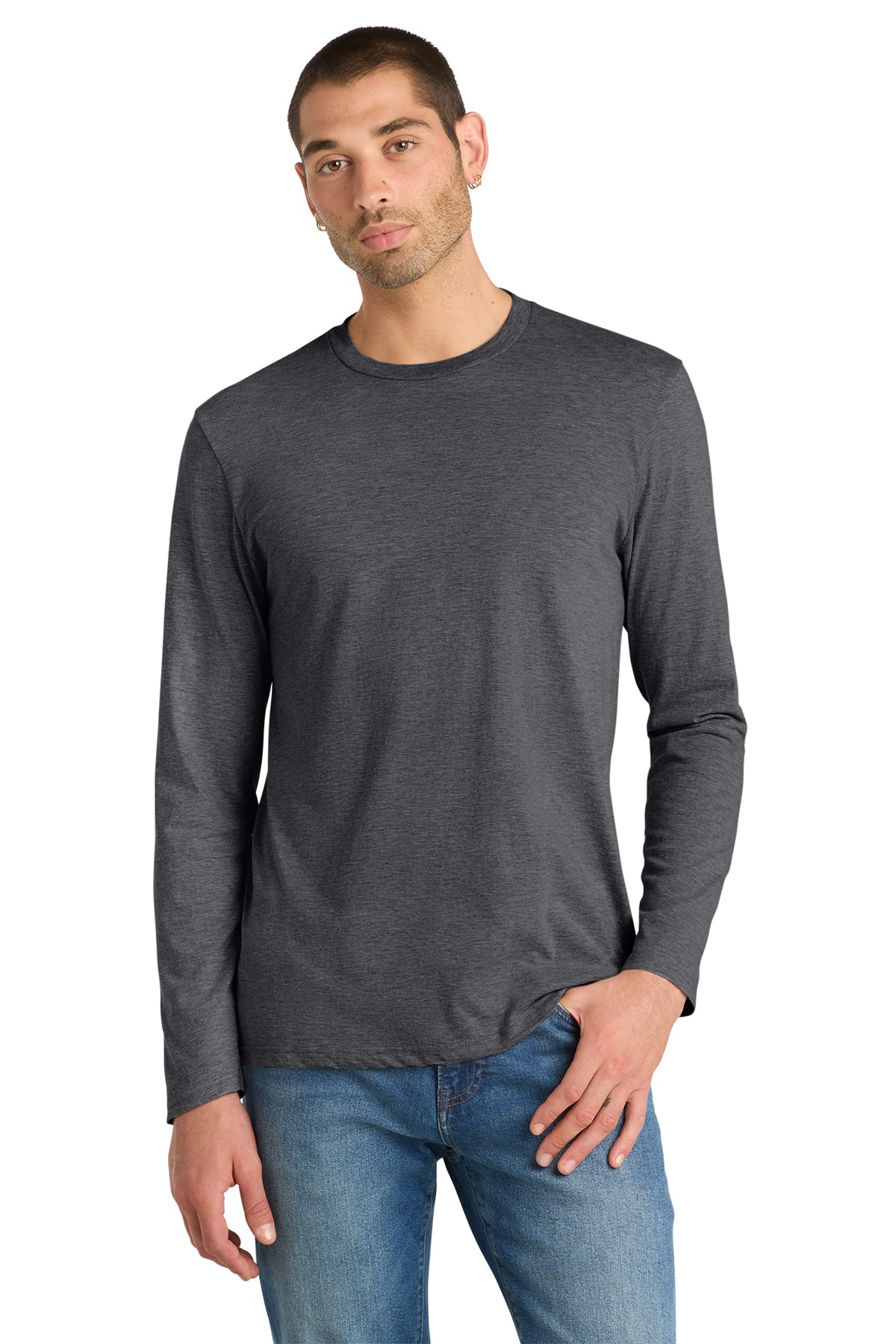 DT6200 DISTRICT V.I.T.  L/S T-SHIRT HEATHERED CHARCOAL