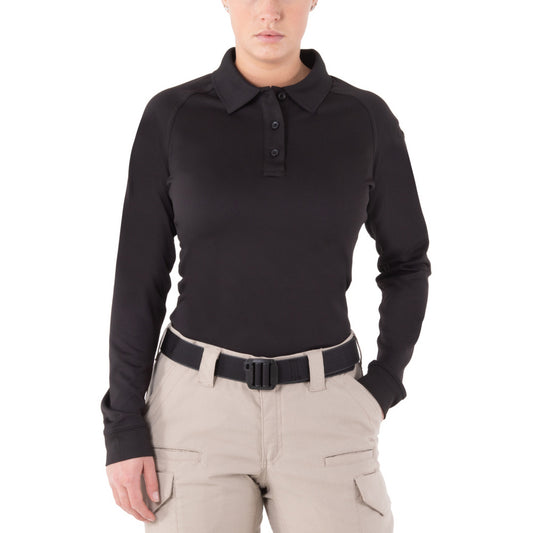 121503 WOMENS PERFORMANCE L/S POLO BLACK
