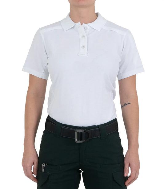 122508 WOMENS COTTON S/S POLO WHITE