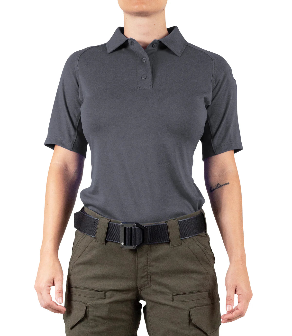 122509 WOMENS PERFORMANCE S/S POLO ASPHALT