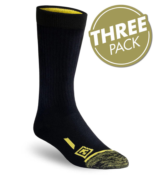 160002 9" DUTY SOCK 3-PACK BLACK