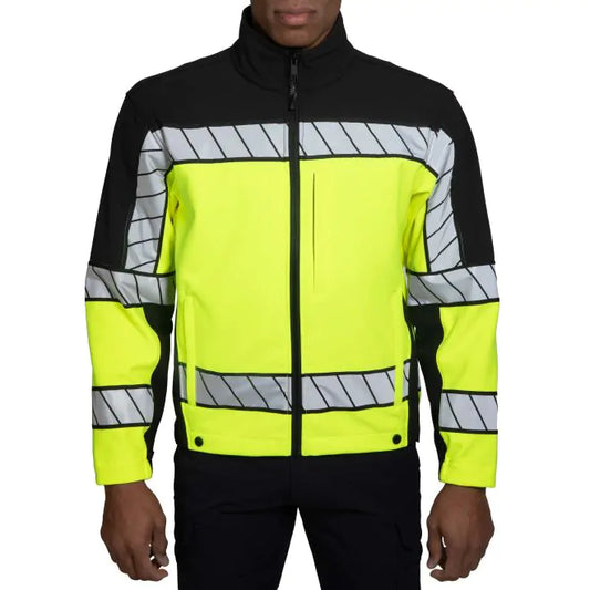 4670 SOFTSHELL FLEECE JACKET HI-VIS YELLOW/BLACK