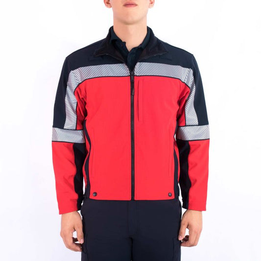 4670 SOFTSHELL FLEECE JACKET NAVY/RED
