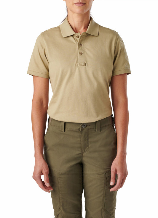 61164 WOMENS TACTICAL S/S POLO SILVER TAN