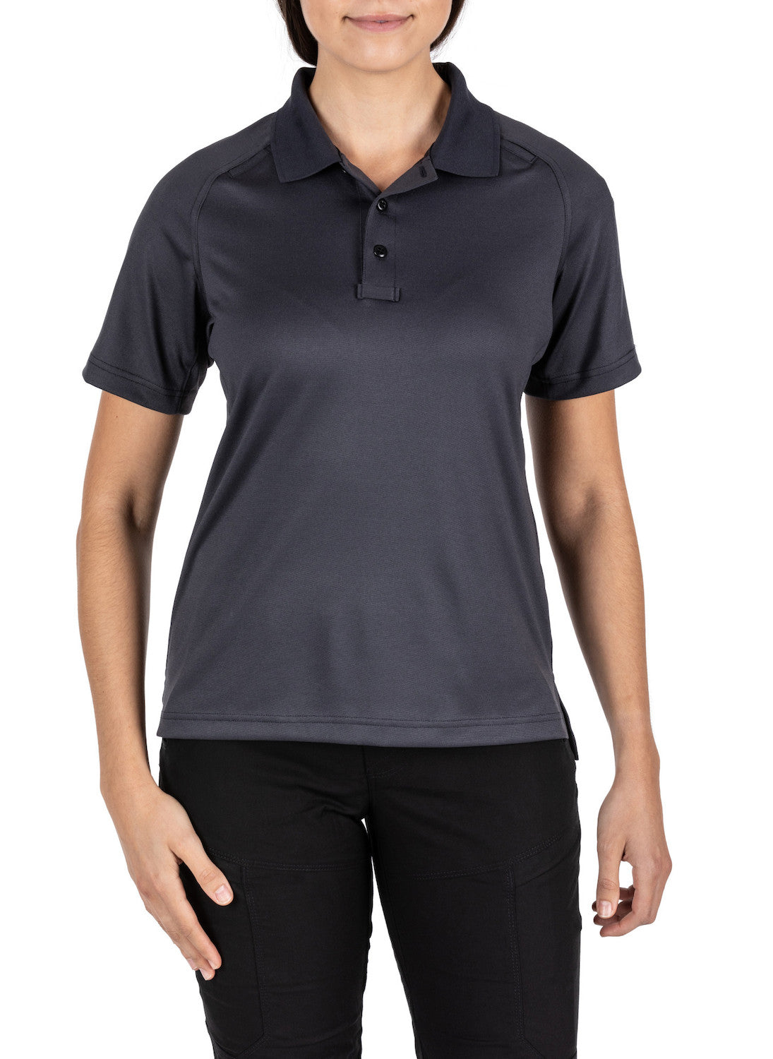 61165 WOMEN PERFORMANCE S/S POLO CHARCOAL
