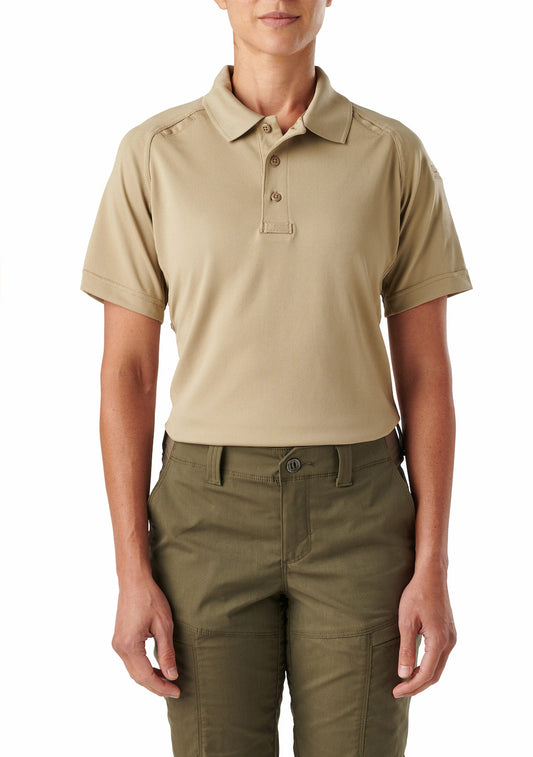 61165 WOMEN PERFORMANCE S/S POLO SILVER TAN