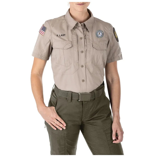 61325 WOMENS STRYKE S/S SHIRT SILVER TAN