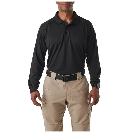 72049 PERFORMANCE L/S POLO BLACK