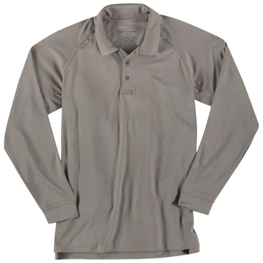 72049 PERFORMANCE L/S POLO SILVER TAN