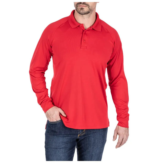 72049 PERFORMANCE L/S POLO RANGE RED