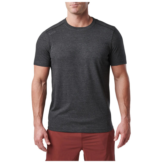 82128 PT-R CHARGE S/S TOP BLACK HEATHER