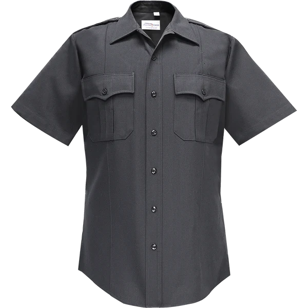 87R78Z MENS COMMAND POLY S/S SHIRT WITH ZIPPER BLACK