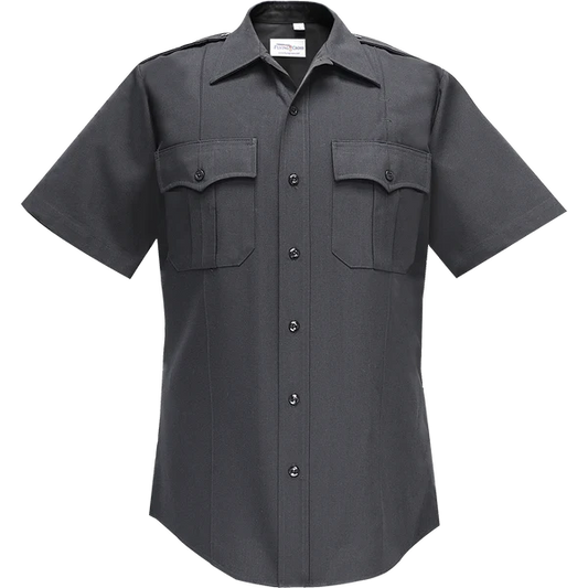 87R78Z MENS COMMAND POLY S/S SHIRT WITH ZIPPER BLACK