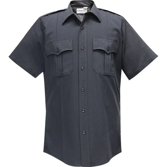 87R78Z MENS COMMAND POLY S/S SHIRT WITH ZIPPER LAPD NAVY