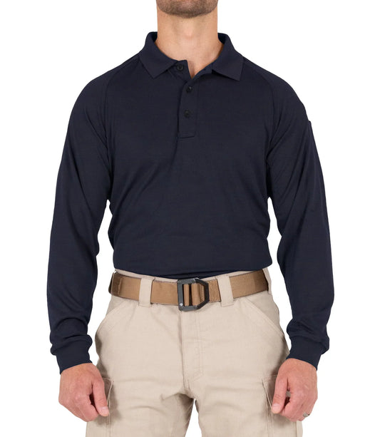 111503 MENS PERFORMANCE L/S POLO NAVY