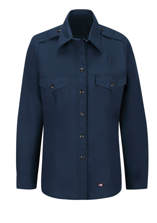 FCS1 WOMENS COTTON L/S SHIRT NAVY : XS