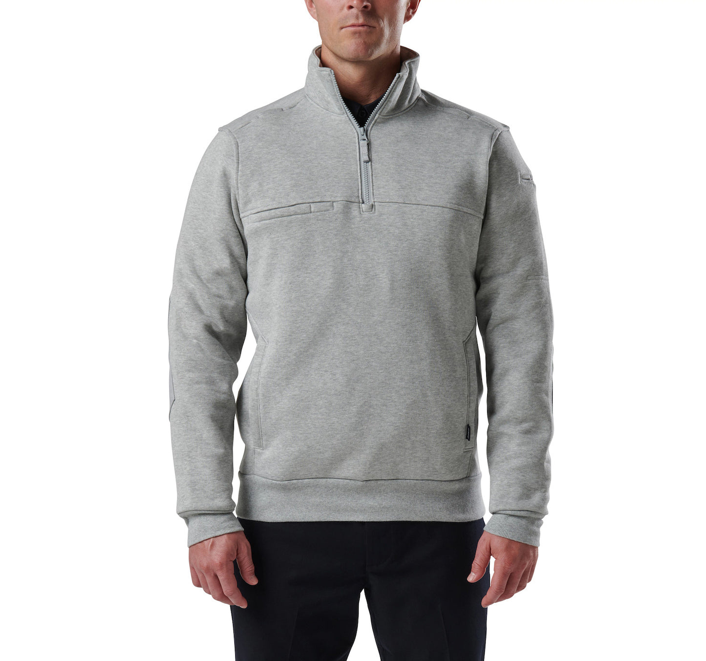 72534 JOB SHIRT 1/4 ZIP HEATHER GREY