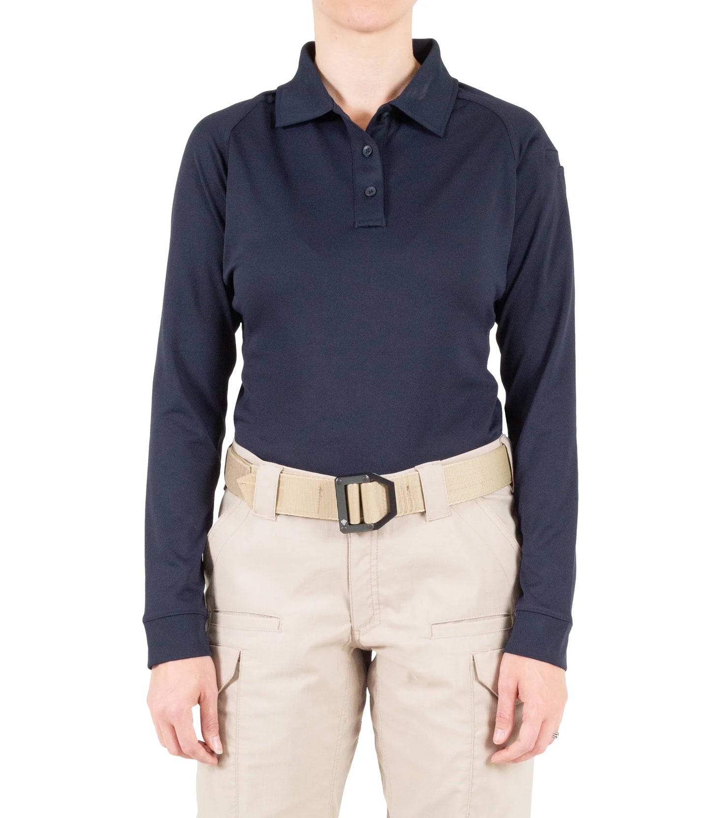 121503 WOMENS PERFORMANCE L/S POLO MIDNIGHT NAVY