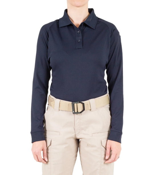 121503 WOMENS PERFORMANCE L/S POLO MIDNIGHT NAVY