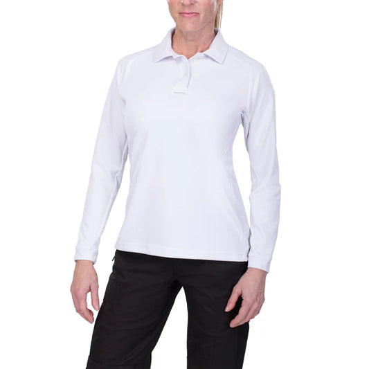 VTX4030P WOMENS COLDBLACK L/S POLO SHIRT WHITE