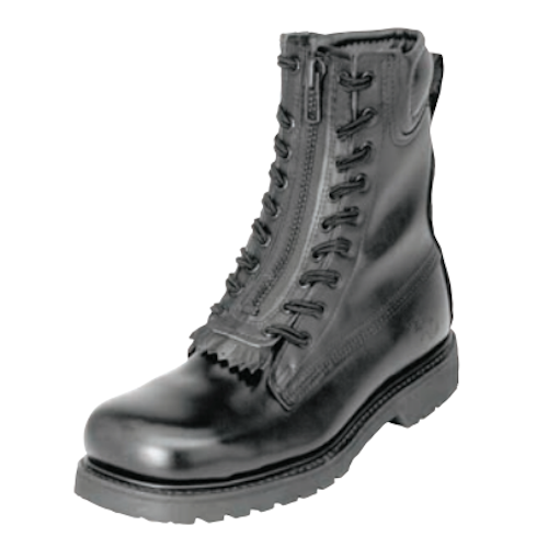 BT3003 8" LEATHER ZIP-UP STATION BOOT BLACK